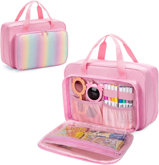 Kids Travel Toy Organizer with Hanging Hook, Storage Bags for Child’s Toys