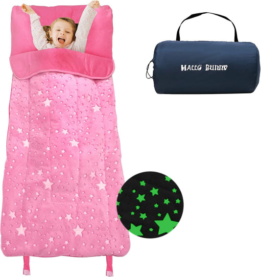 Kids Sleeping Bag for Girls & Boys, Large Kids Sleeping Bag with Pillow, Glow in The Dark Slumber Bag,Soft and Comfortable for Childern Daycare, Sleepovers Travel