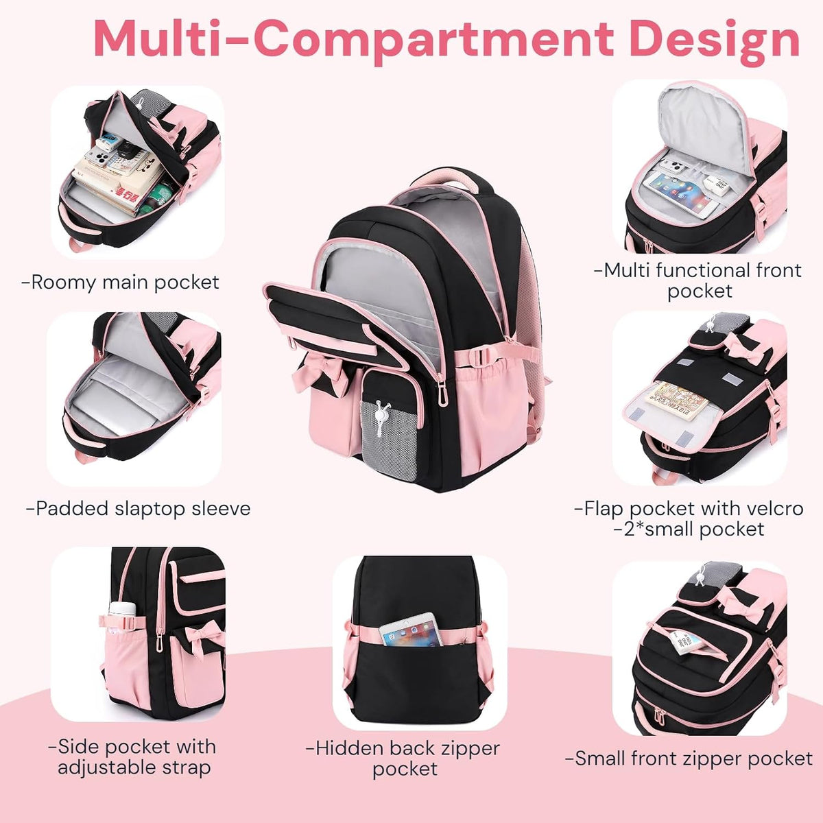 Girls Backpack School Bags Kids Elementary School Backpack for Girls Teens Cute Childrens Bookbags Casual Back Packs, Purple