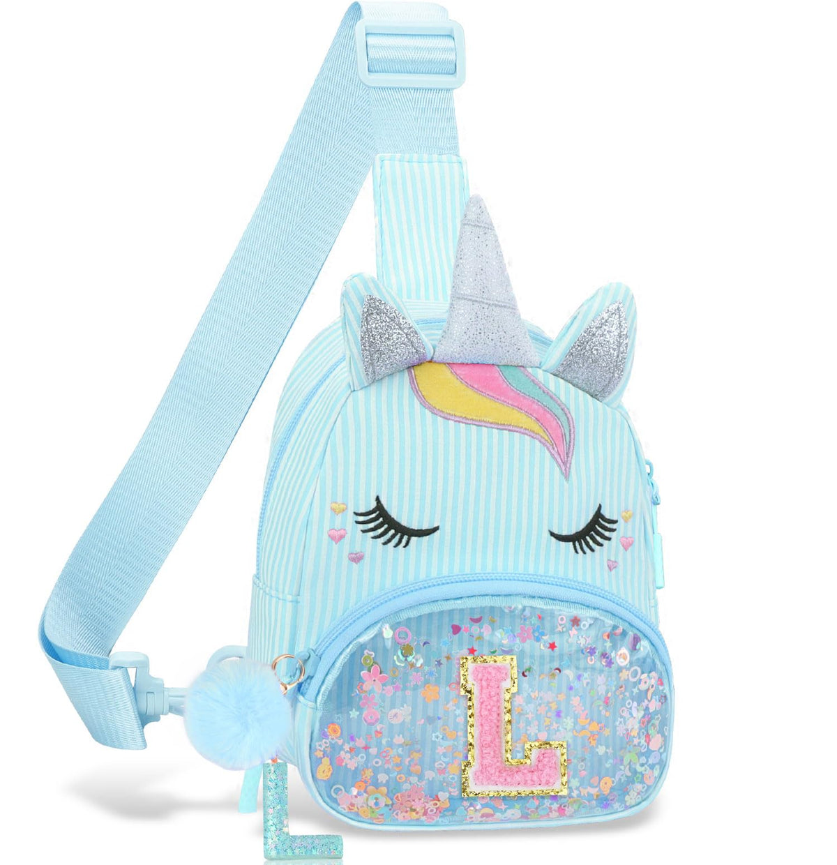 Girls Birthday Gifts for Kids - Initial Pink Small Sling Bags for Girl Fanny Pack Belt Bag for Crossbody Bags Purse for Kids Little Girl Gifts Pink A