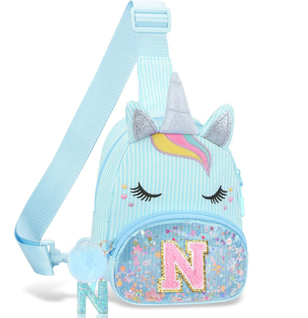 Girls Birthday Gifts for Kids - Initial Pink Small Sling Bags for Girl Fanny Pack Belt Bag for Crossbody Bags Purse for Kids Little Girl Gifts Pink A