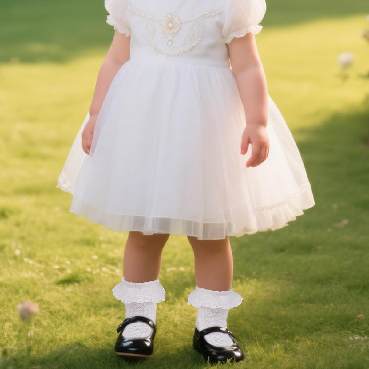 Girls Ruffle Socks White Frilly Socks for Girls Toddler Princess Dress Up
