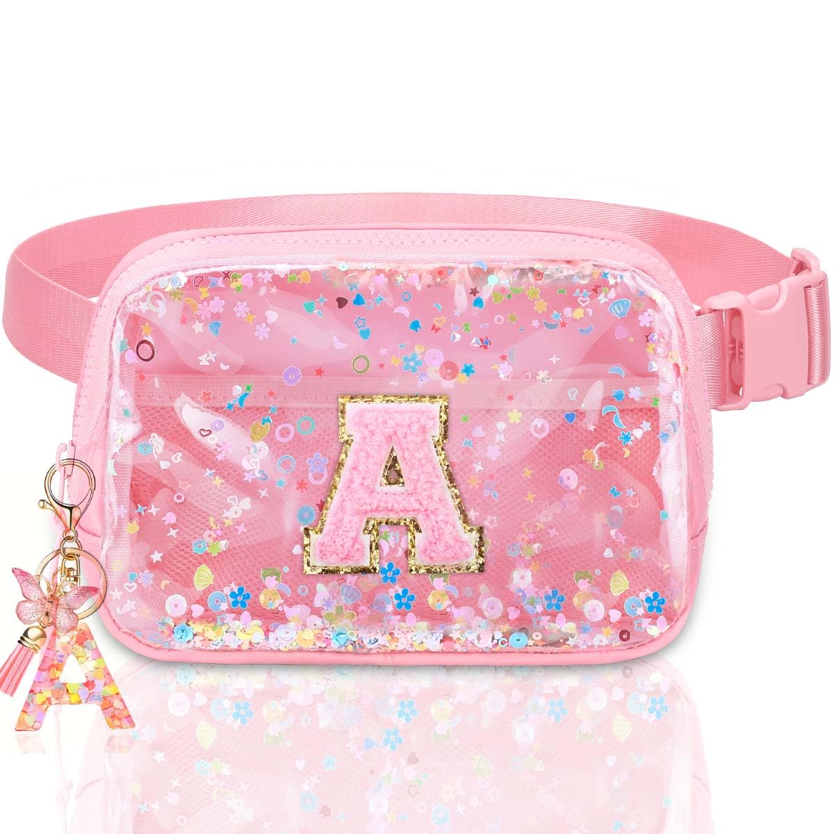 Fanny Pack for Girls Gift - Initial Letter Birthday Gifts for 4 5 6 7 8 9 Girl Crossbody Belt Bag Cute Personalized Trend Stuff Pink M