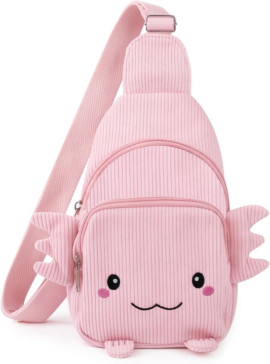 Axolotl Sling Bag，Cute Crossbody Sling Bag Fanny Pack Belt Purse