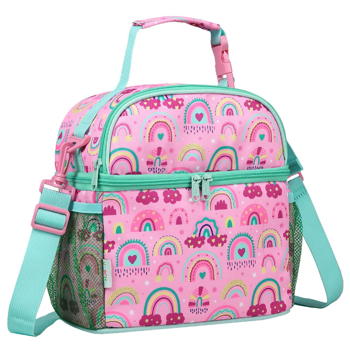VASCHY Lunch Box Bag for Kids, Insulated Lightweight Lunch Box Tote for Toddler Girls School Daycare Kindergarten Pink Dino Print