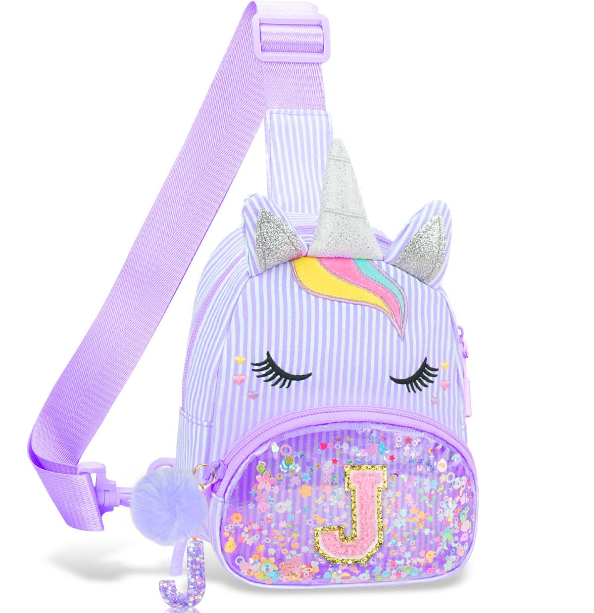 Girls Birthday Gifts for Kids - Initial Pink Small Sling Bags for Girl Fanny Pack Belt Bag for Crossbody Bags Purse for Kids Little Girl Gifts Pink A