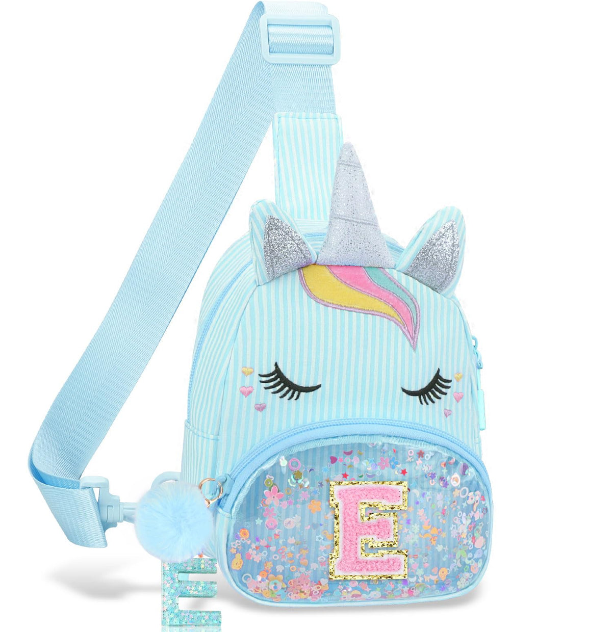 Girls Birthday Gifts for Kids - Initial Pink Small Sling Bags for Girl Fanny Pack Belt Bag for Crossbody Bags Purse for Kids Little Girl Gifts Pink A