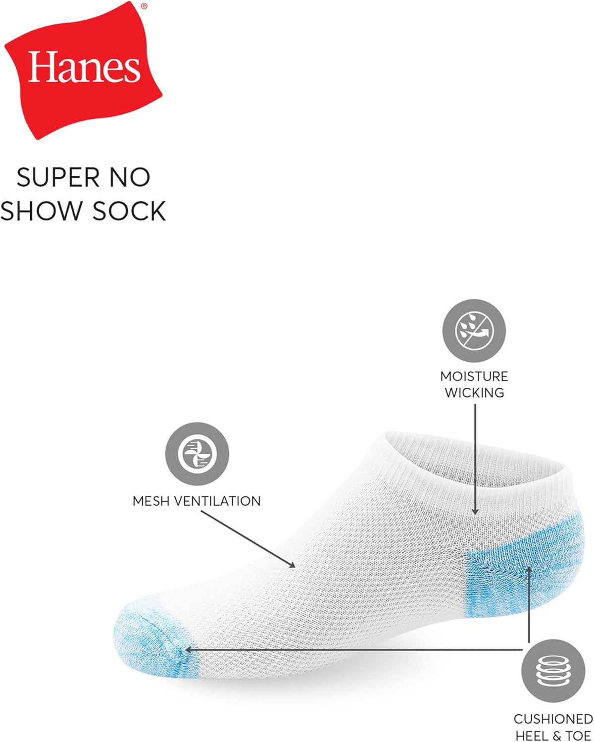Hanes Girls' No-Show Socks Pack, 14-Pack, Cool Comfort Moisture-Wicking Lightweight Sports Sock for Girls