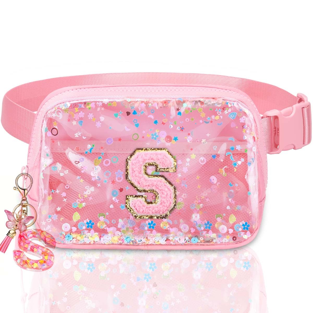 Fanny Pack for Girls Gift - Initial Letter Birthday Gifts for 4 5 6 7 8 9 Girl Crossbody Belt Bag Cute Personalized Trend Stuff Pink M