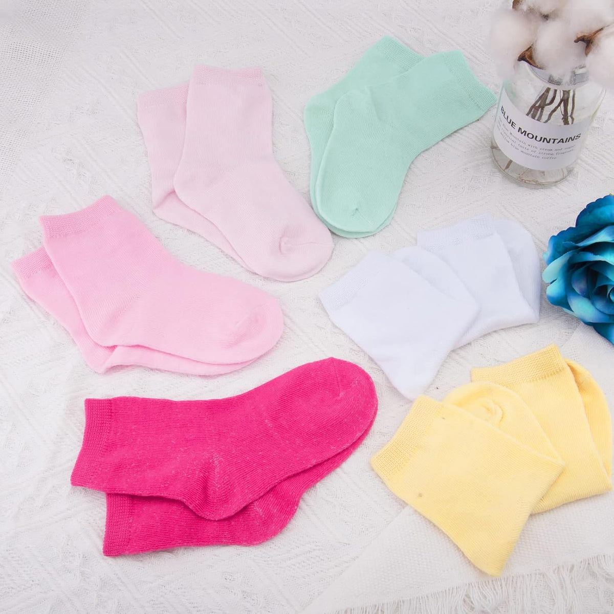 Duufin Toddler Socks 18 Pairs Crew Socks for Toddler Kids Unisex Boys Girls