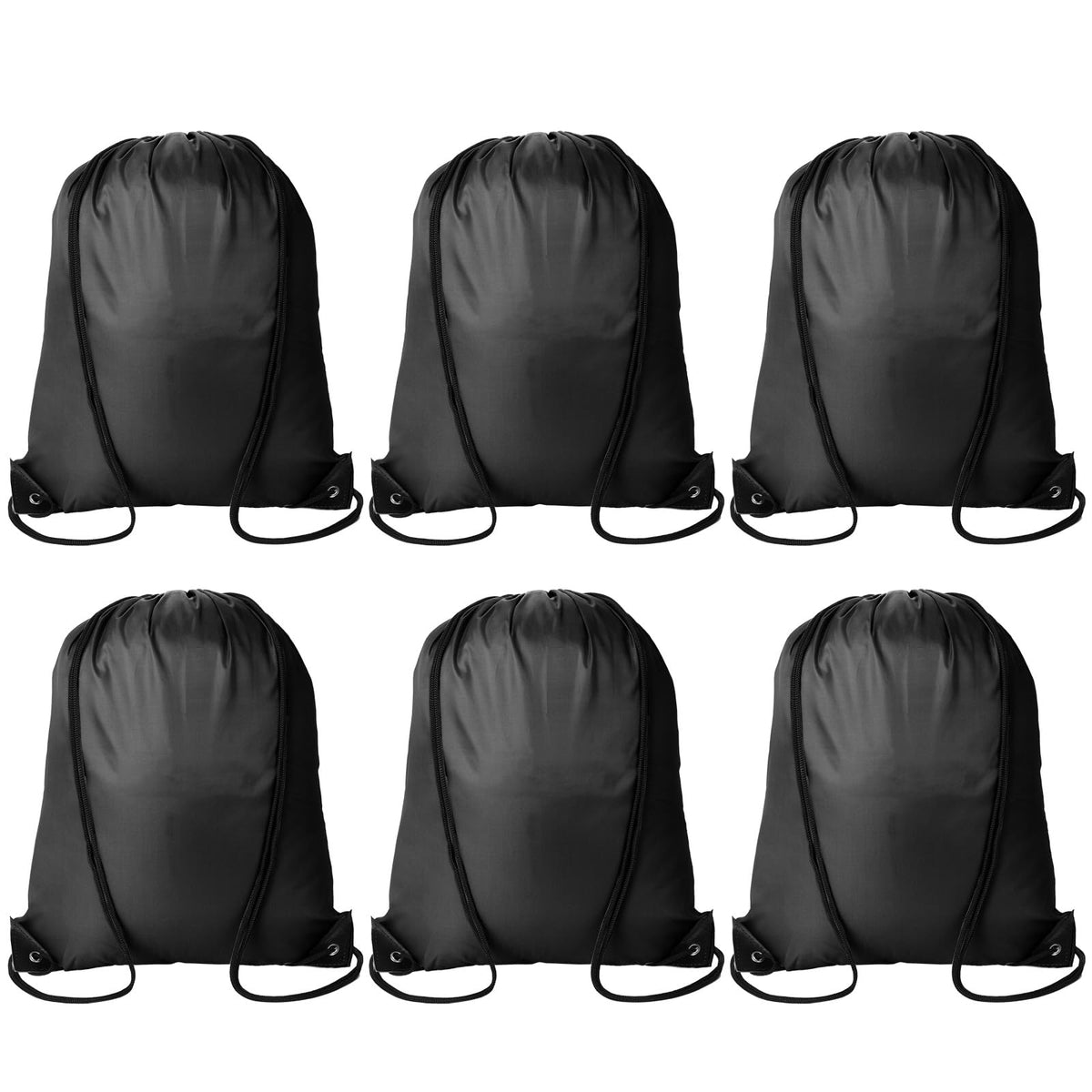 Kuhome 6Pcs Drawstring Backpacks Bulk String Bag Cinch Sack Pack Storage Knapsack Polyester Gift Bags Sports Drawstring Bags for Trip Gym Party Bags(6 Colors)