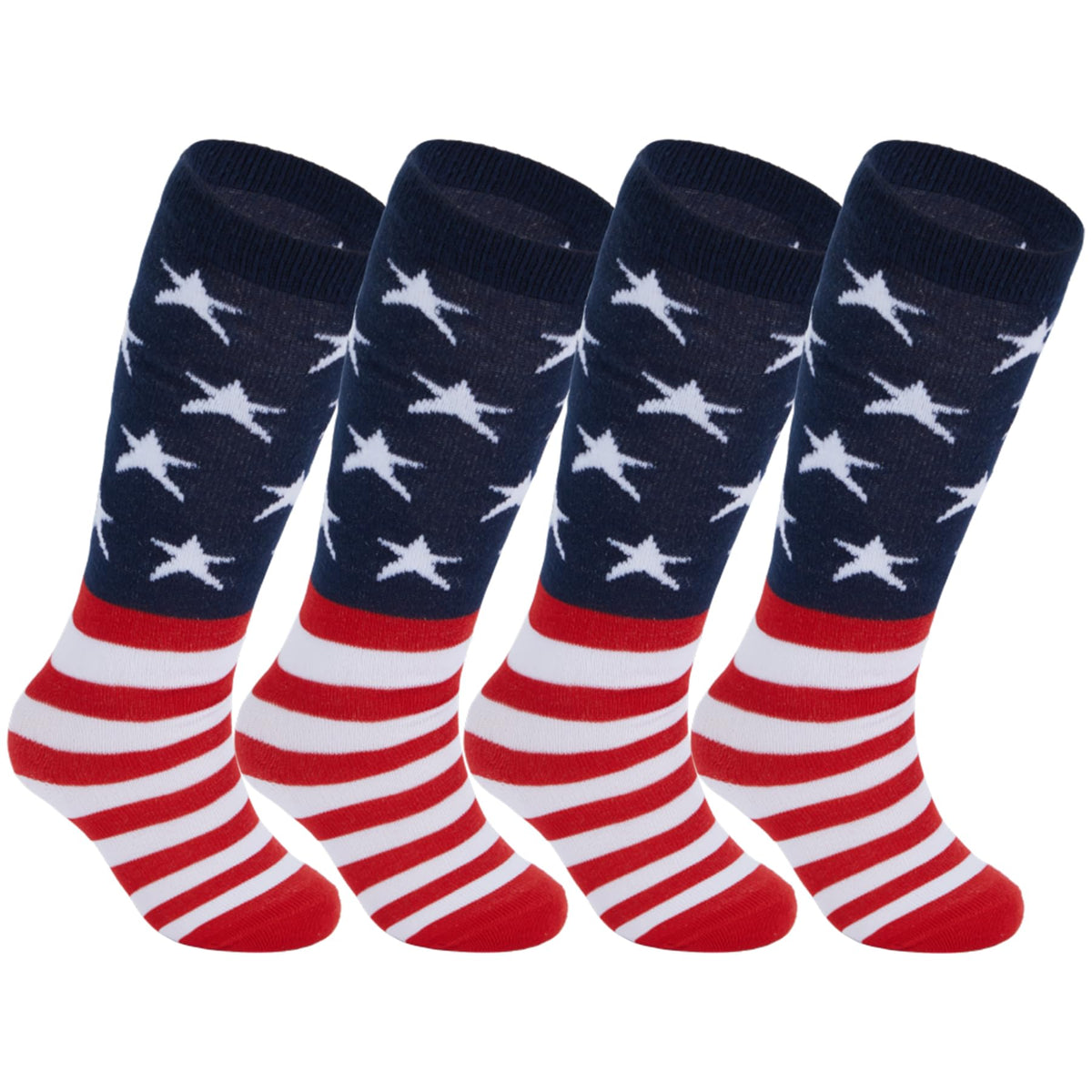 Zando 4 Pairs Kids Soccer Socks Athletic Youth Boys Girls Knee High Socks