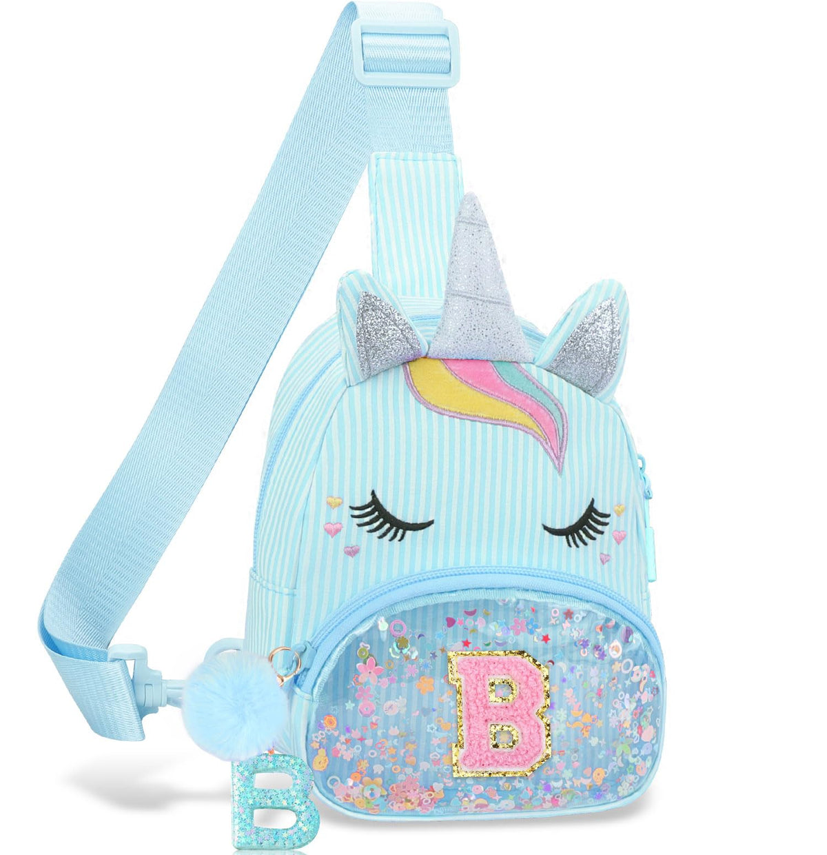 Girls Birthday Gifts for Kids - Initial Pink Small Sling Bags for Girl Fanny Pack Belt Bag for Crossbody Bags Purse for Kids Little Girl Gifts Pink A