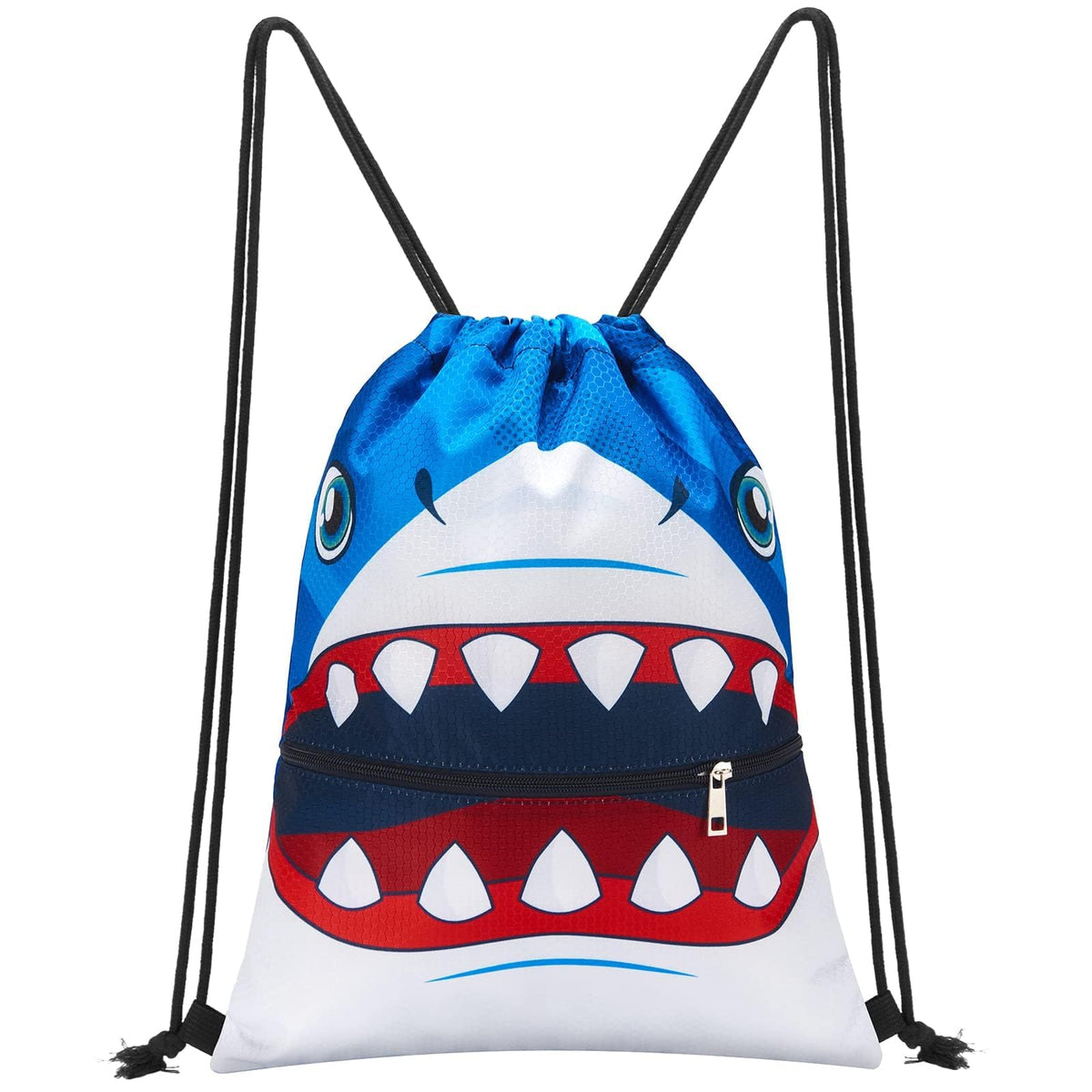 WAWSAM Kids Drawstring Backpack, Gym Swim Bag Cinch Bag for Girls Boys with Zipper Pocket