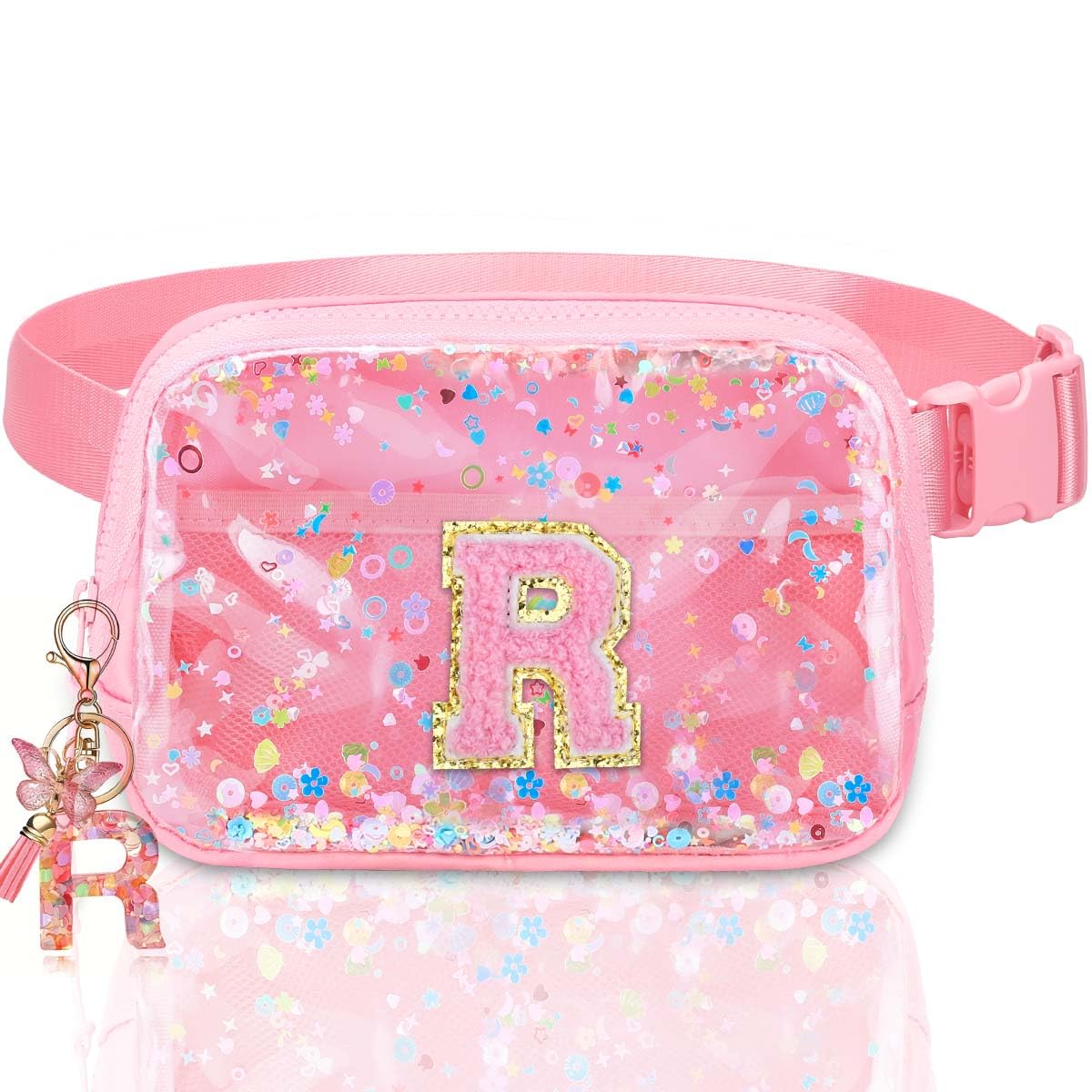 Fanny Pack for Girls Gift - Initial Letter Birthday Gifts for 4 5 6 7 8 9 Girl Crossbody Belt Bag Cute Personalized Trend Stuff Pink M