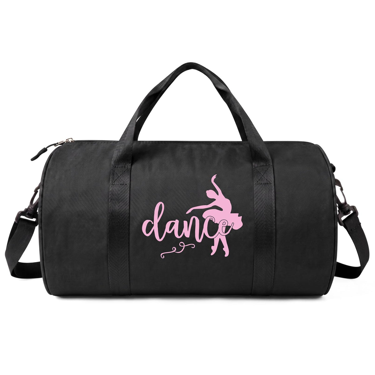 Small Dance Bag for Girls, 8L Lightweight Waterproof Duffle Ballet Bag with Shoulder Strap, Small Gymnastics Overnight Tote Bag for Ballet, Gym, Cheer, Travel - Black