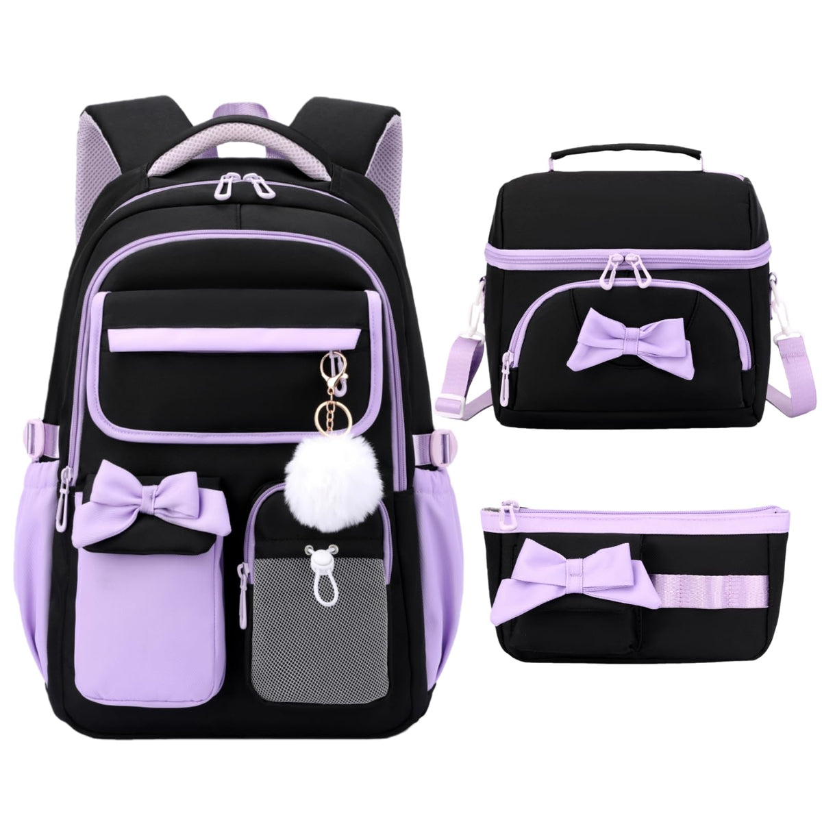 Girls Backpack School Bags Kids Elementary School Backpack for Girls Teens Cute Childrens Bookbags Casual Back Packs, Purple