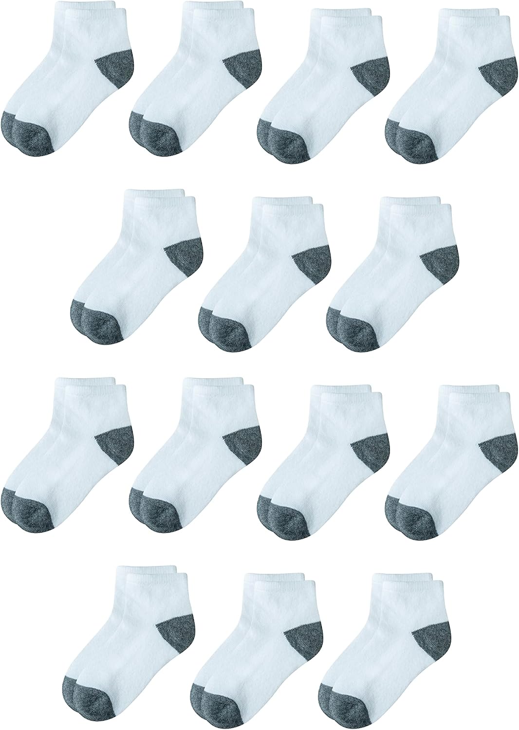 Amazon Essentials Unisex Kids and Toddlers' Cotton Ankle Socks with Cushioned Sole for Boys Girls Toddlers, 14 Pairs