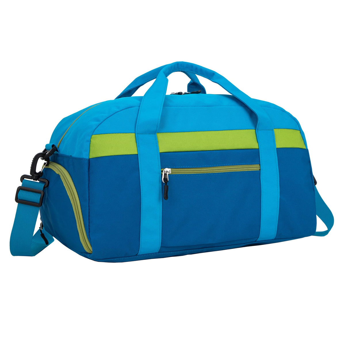 Small Kids Duffle Bag for Boys or Girls, 18" Length, Blue Green
