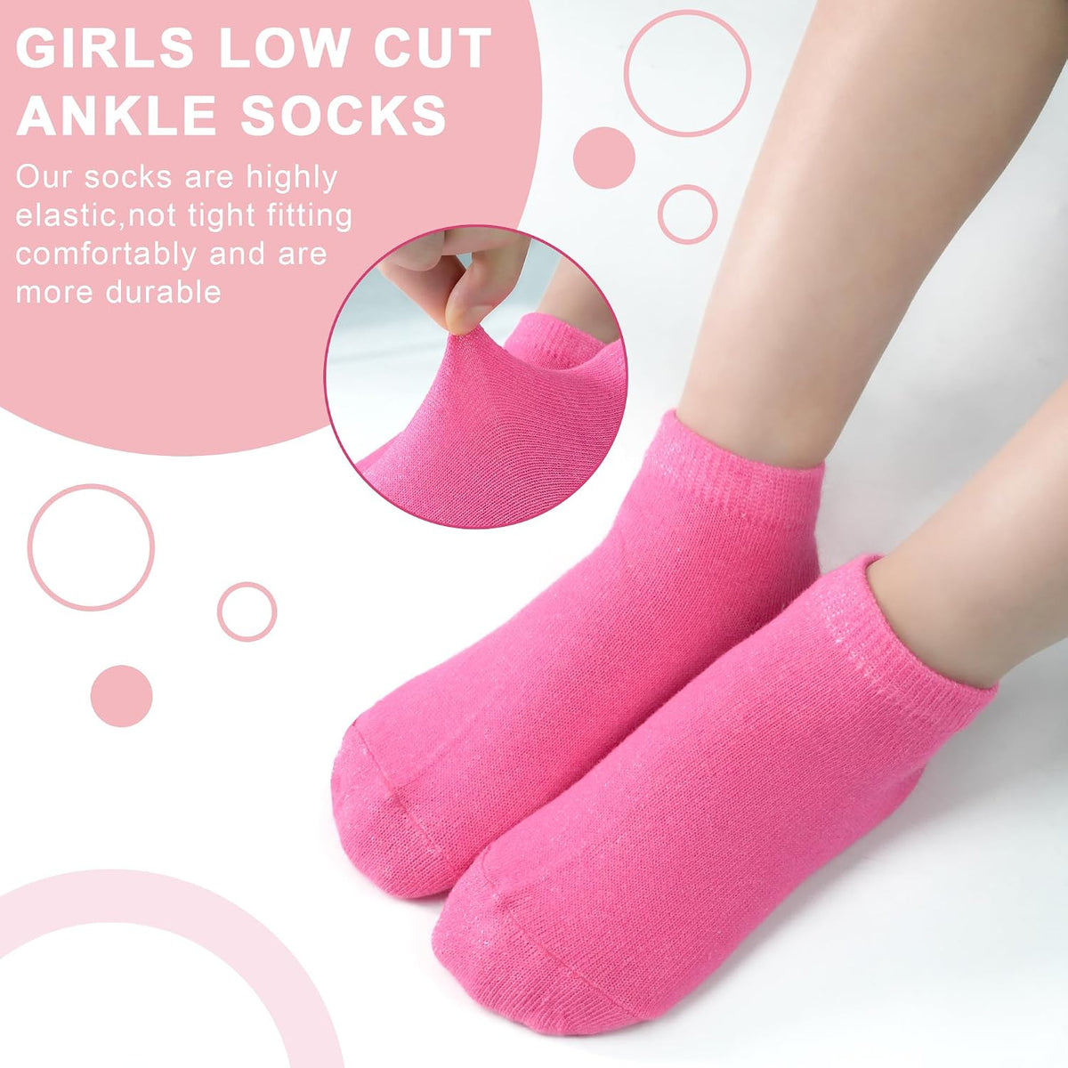 ZERULETS 20 Pairs Girls Socks, Toddler Kids Ankle Low Cut Socks Aged 1-13
