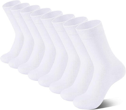 8 Pairs Kids Socks for Boys Girls Crew Dress Athletic School Cotton Socks