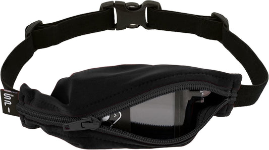 SPIbelt Kids Pocket Belt, Expandable Pocket, Adjustable Waist, No Bounce, No Logo Band, Black with Black Zipper