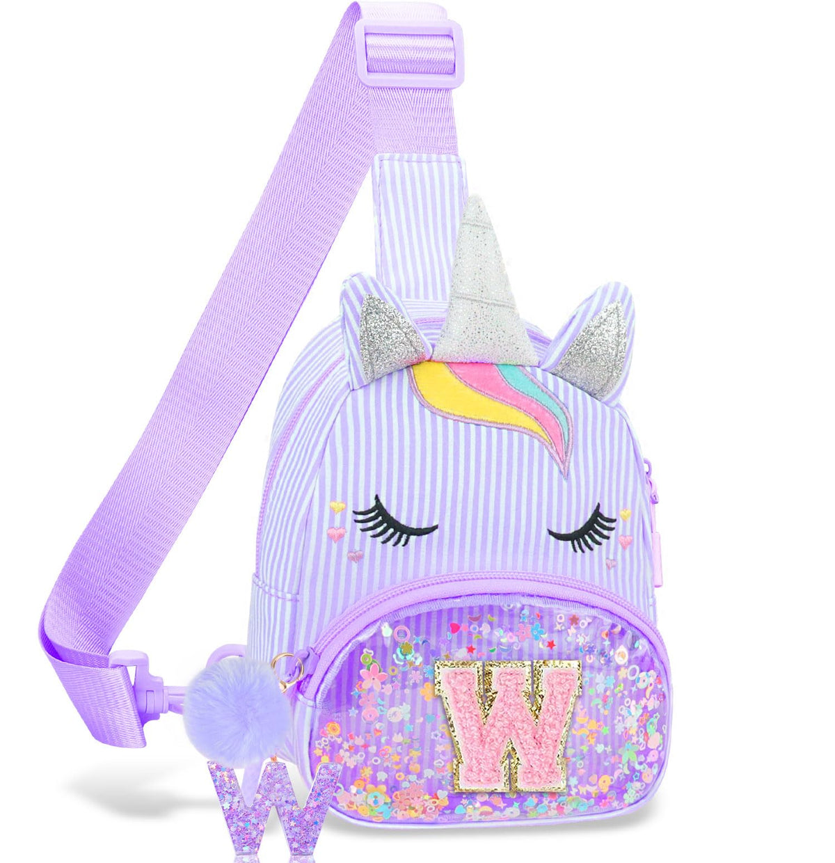 Girls Birthday Gifts for Kids - Initial Pink Small Sling Bags for Girl Fanny Pack Belt Bag for Crossbody Bags Purse for Kids Little Girl Gifts Pink A