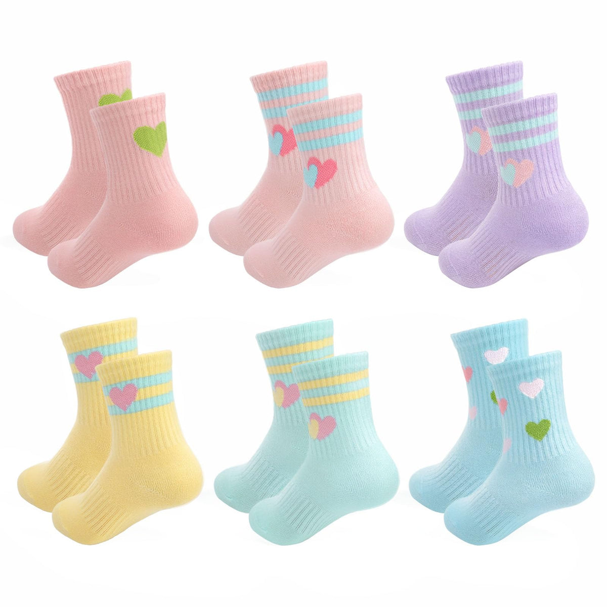 Kids Athletic Crew Socks for Girls Boys with Funny Prints