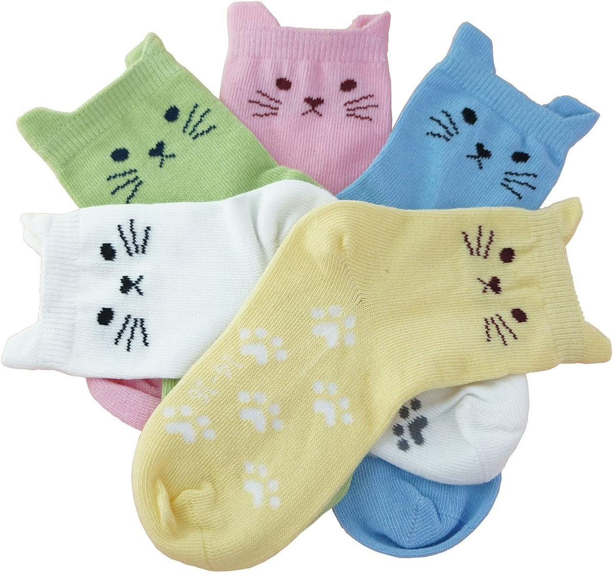 Tandi Kids Girls Cotton Cute Socks Low Cut Crew Ankle No Toe Seam Pack of 5