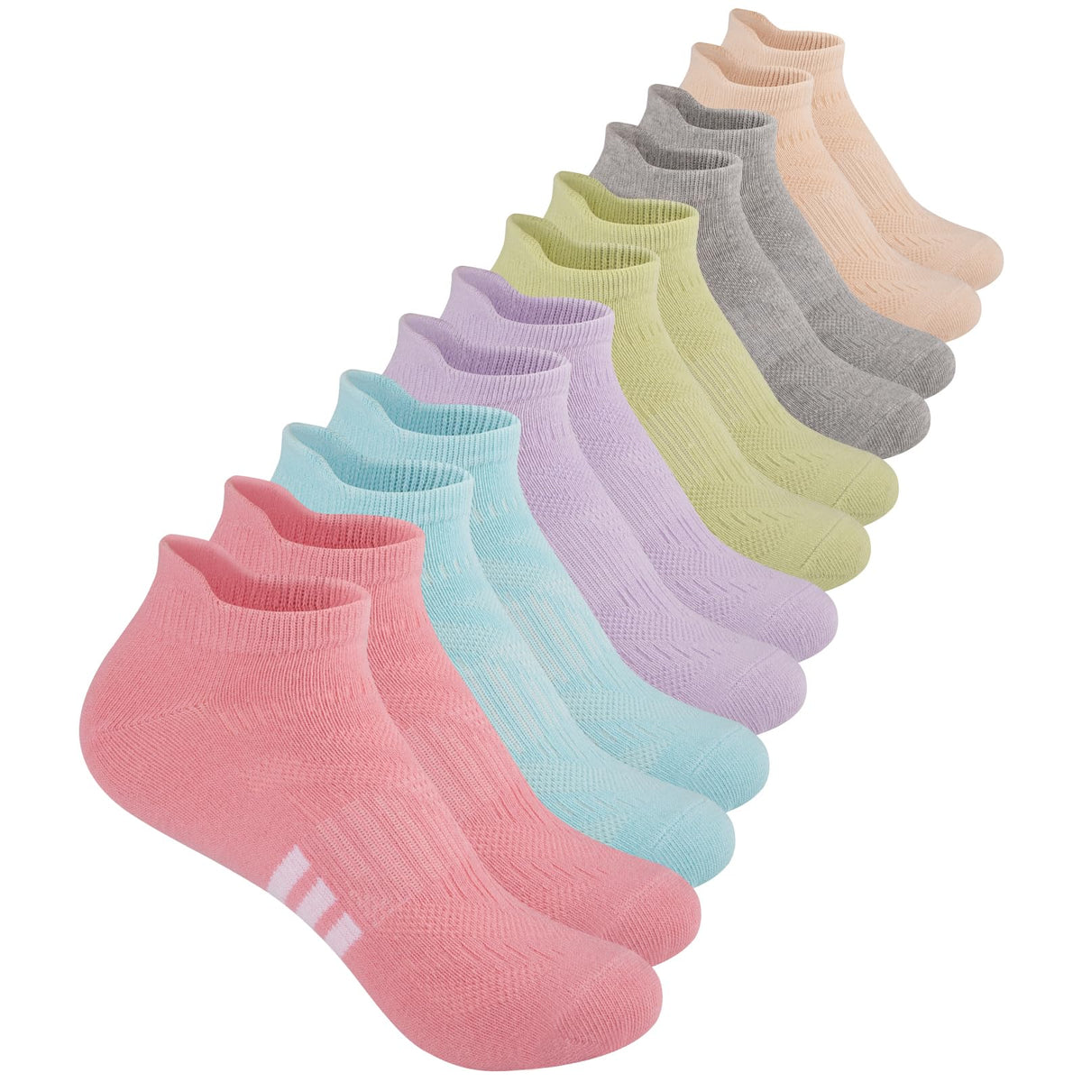 Comfoex 12 Pairs Girls Socks 4-6 6-8 8-10 Years Old Athletic Ankle Socks Cotton Short Socks For Little Big Kids