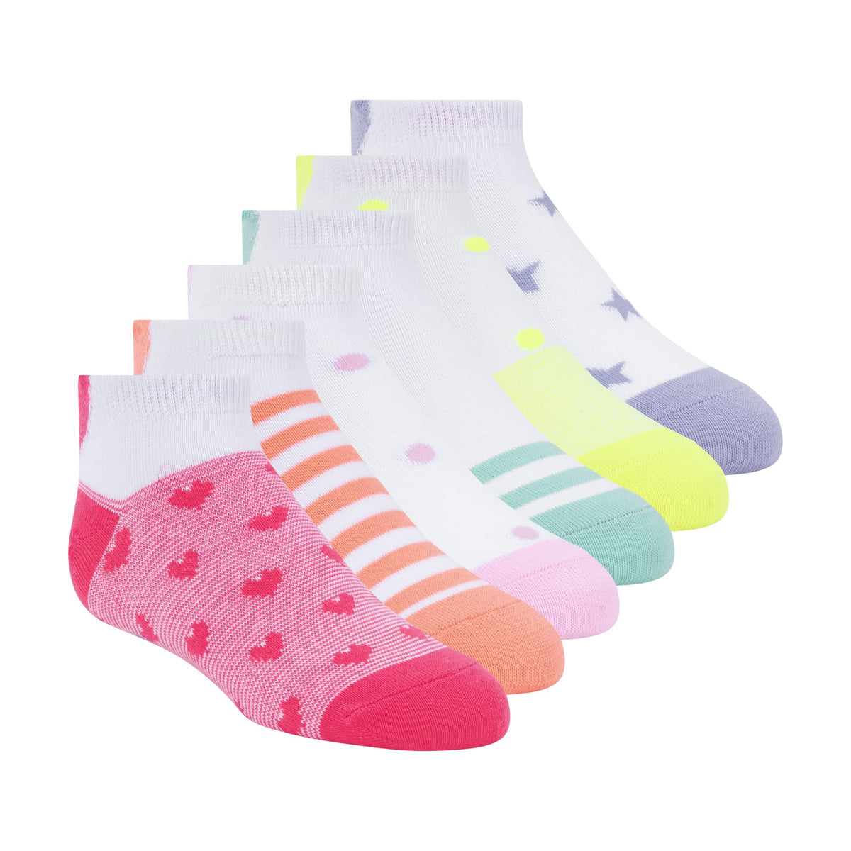 Skechers Girls' 6 Pack Low Cut Socks