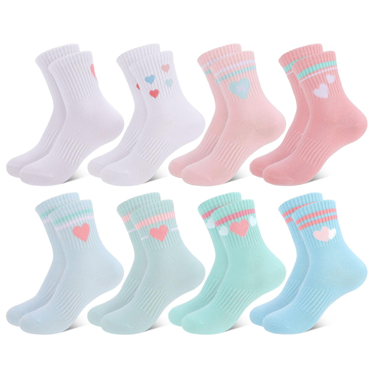Kids Athletic Crew Socks for Girls Boys with Funny Prints