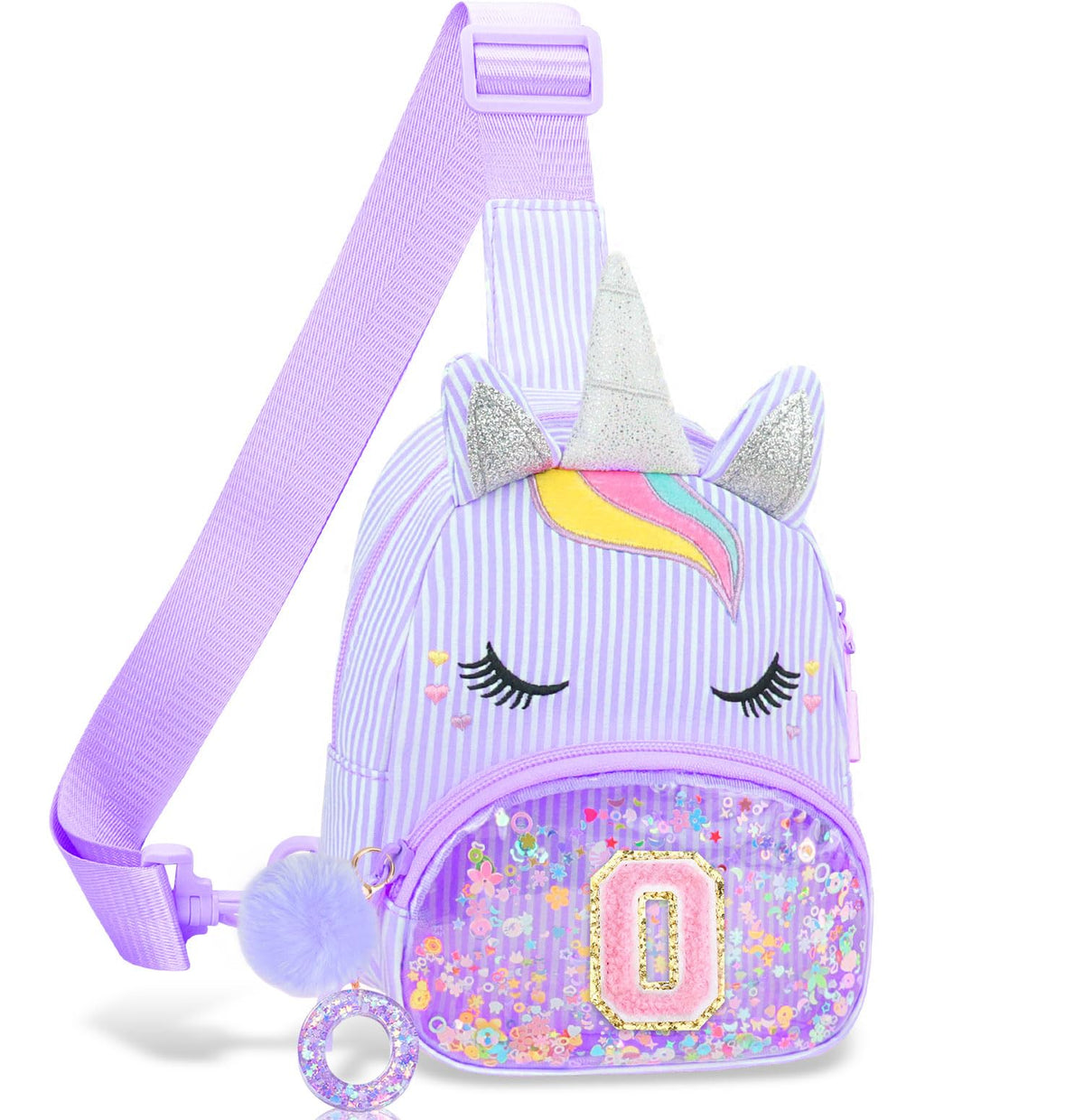 Girls Birthday Gifts for Kids - Initial Pink Small Sling Bags for Girl Fanny Pack Belt Bag for Crossbody Bags Purse for Kids Little Girl Gifts Pink A