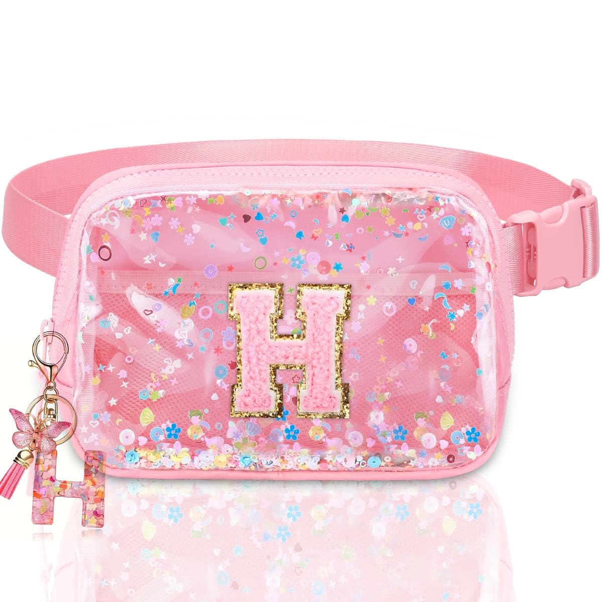 Fanny Pack for Girls Gift - Initial Letter Birthday Gifts for 4 5 6 7 8 9 Girl Crossbody Belt Bag Cute Personalized Trend Stuff Pink M