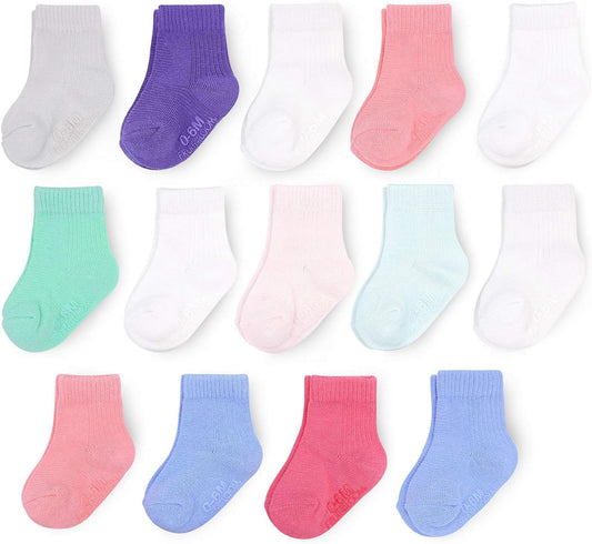 Fruit of the Loom Baby & Toddler Grow & Fit Flex Zones Cotton Stretch Socks - Unisex, Girls, Boys