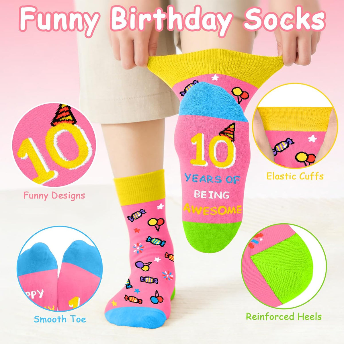 Shintrend Birthday Gifts for Girls 10-13 – Funny Socks for Tween Girls, Cute 10th 11th 12th 13th Birthday Present Gift Ideas