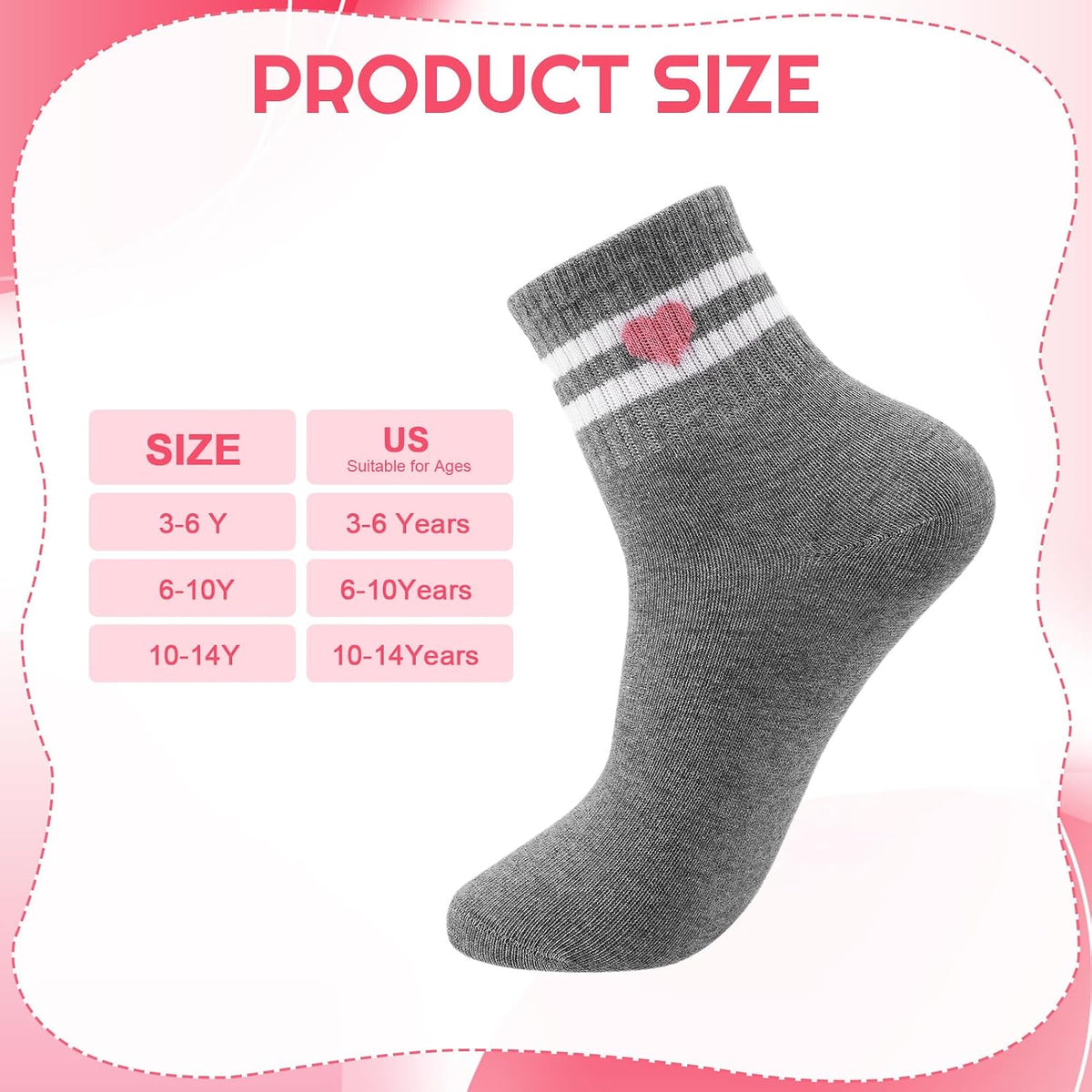 Jspupifip Girls Crew Athletic Socks