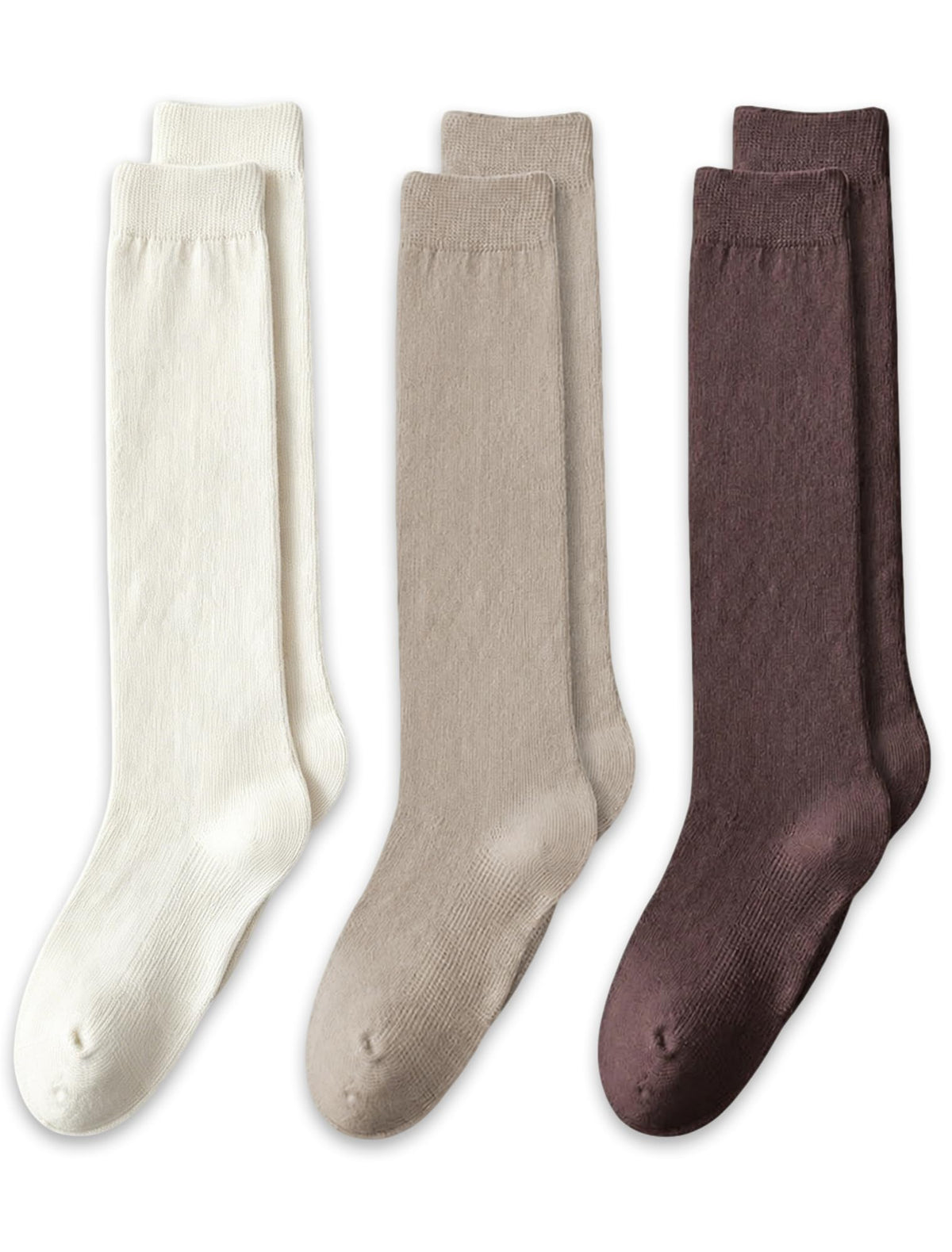 EPEIUS Girls Knee High Socks, Seamless Cotton School Uniform Socks 3-5 Pack