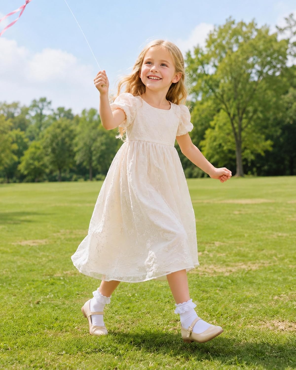 Funjoon Girls White Ruffle Socks Toddler Lace Frilly Dress School Ankle