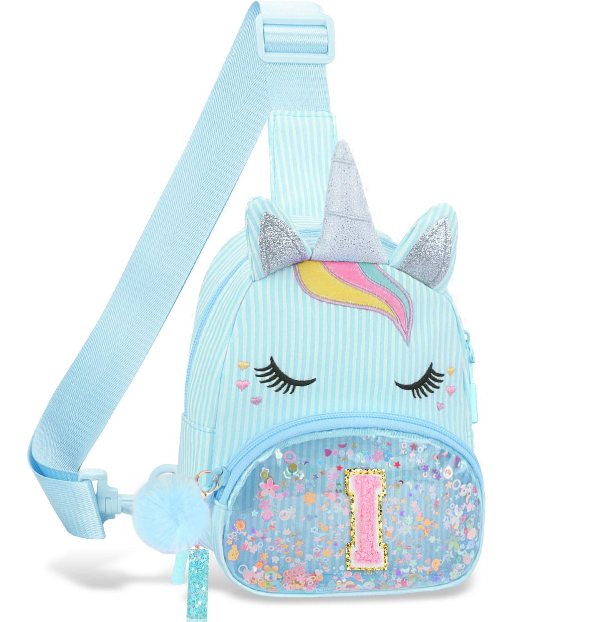 Girls Birthday Gifts for Kids - Initial Pink Small Sling Bags for Girl Fanny Pack Belt Bag for Crossbody Bags Purse for Kids Little Girl Gifts Pink A