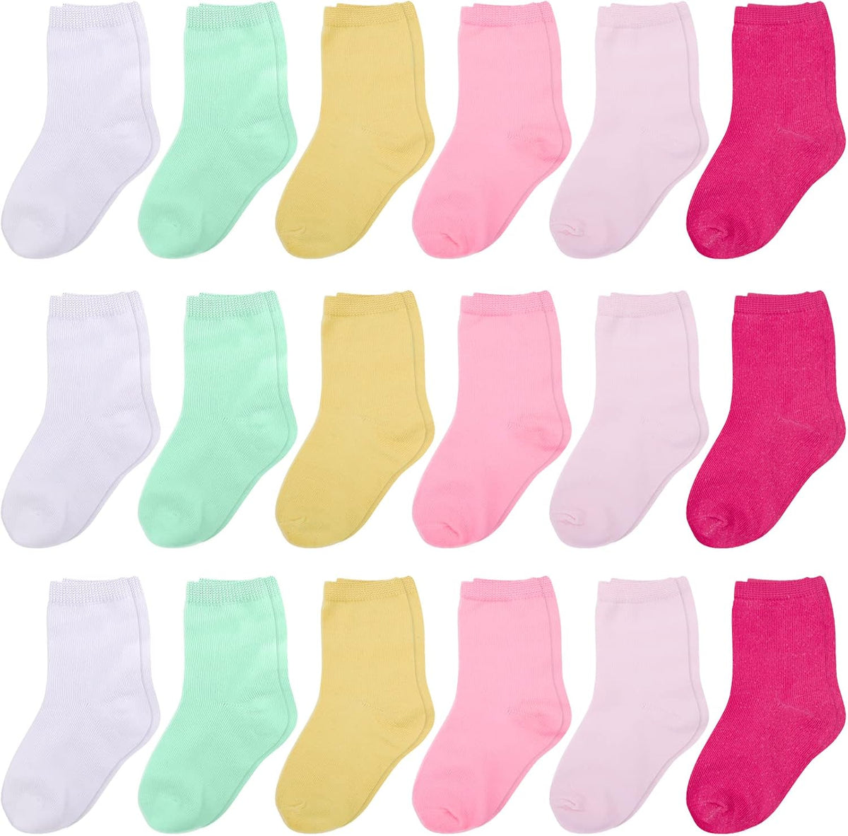 Duufin Toddler Socks 18 Pairs Crew Socks for Toddler Kids Unisex Boys Girls