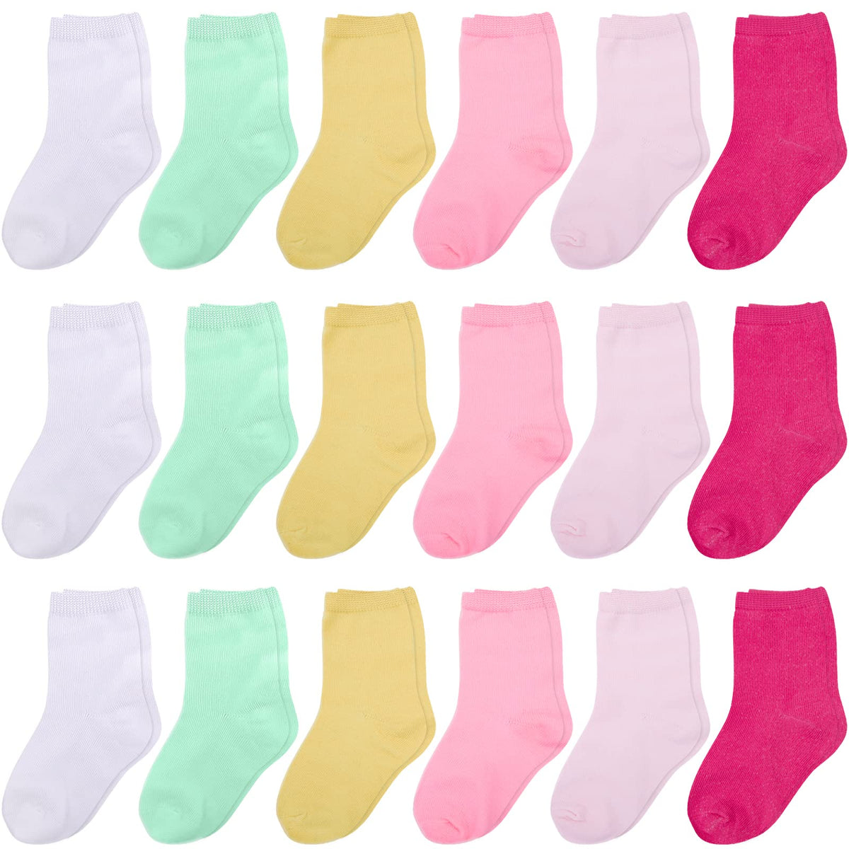 Duufin Toddler Socks 18 Pairs Crew Socks for Toddler Kids Unisex Boys Girls