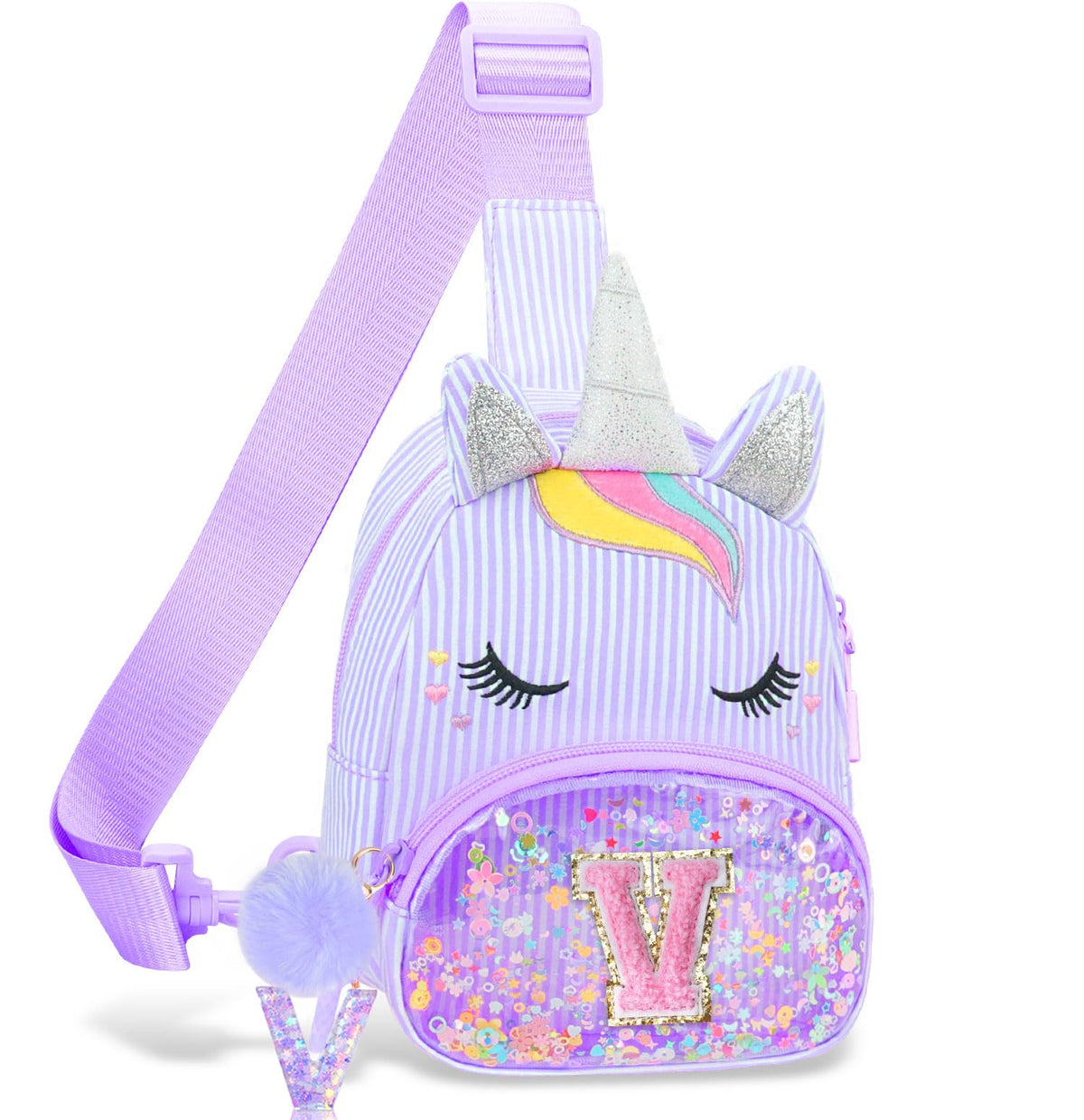 Girls Birthday Gifts for Kids - Initial Pink Small Sling Bags for Girl Fanny Pack Belt Bag for Crossbody Bags Purse for Kids Little Girl Gifts Pink A