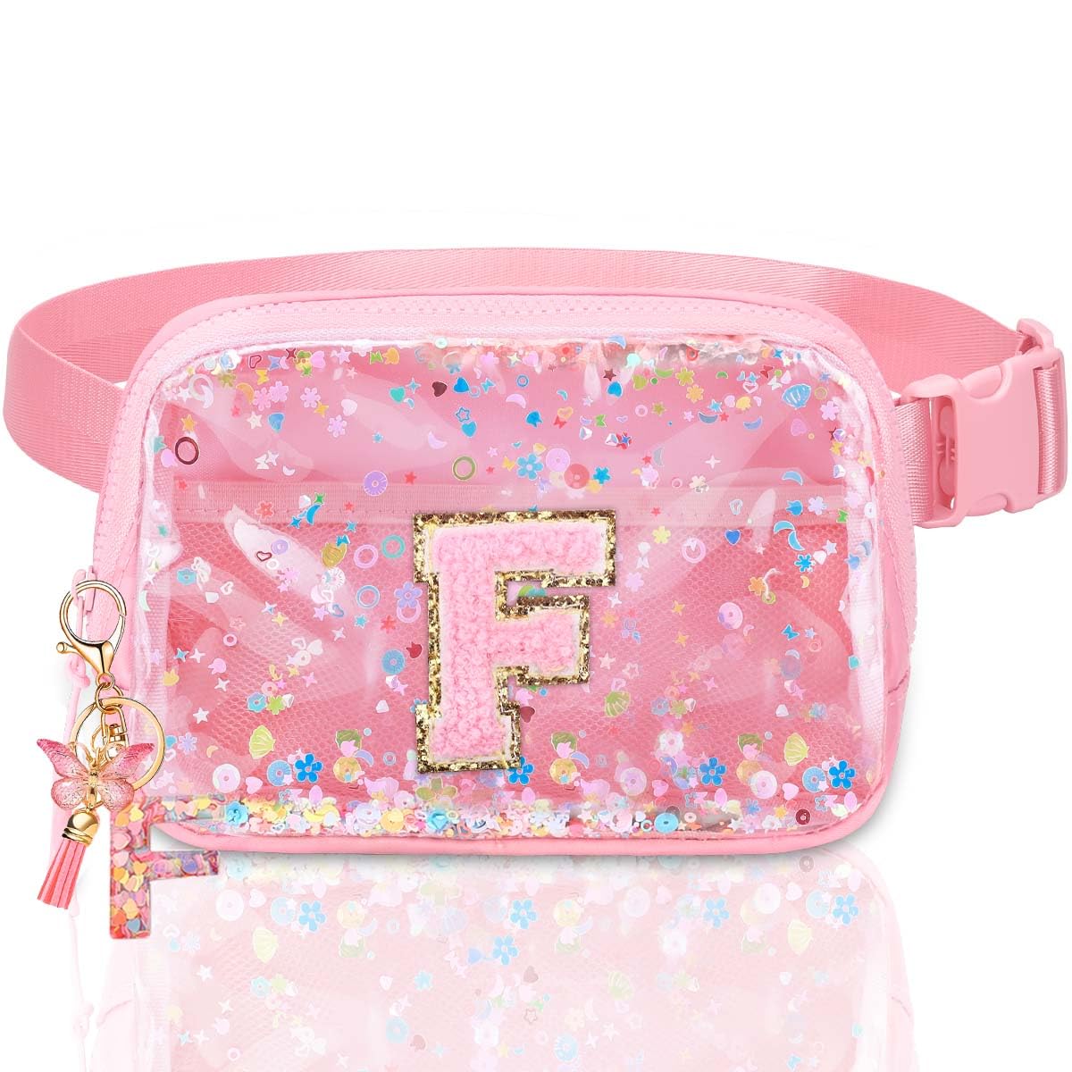 Fanny Pack for Girls Gift - Initial Letter Birthday Gifts for 4 5 6 7 8 9 Girl Crossbody Belt Bag Cute Personalized Trend Stuff Pink M