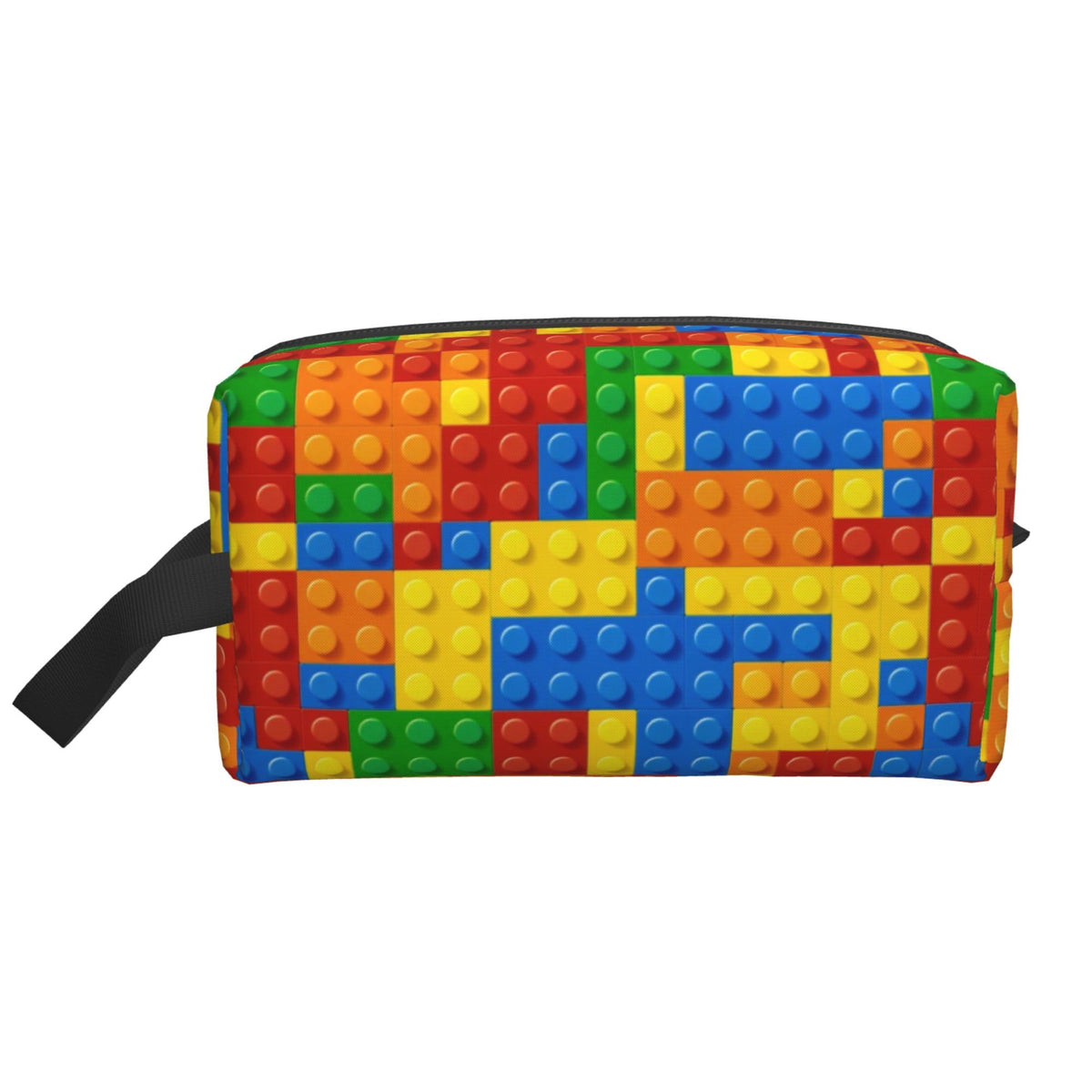 Kids Travel Toiletry Bag for Boys Girls - Waterproof Makeup Pouch Hanging Cosmetic Wash Bags Dopp Kit Shaving Bag for Toiletries Accessories(Colorful Building Blocks)