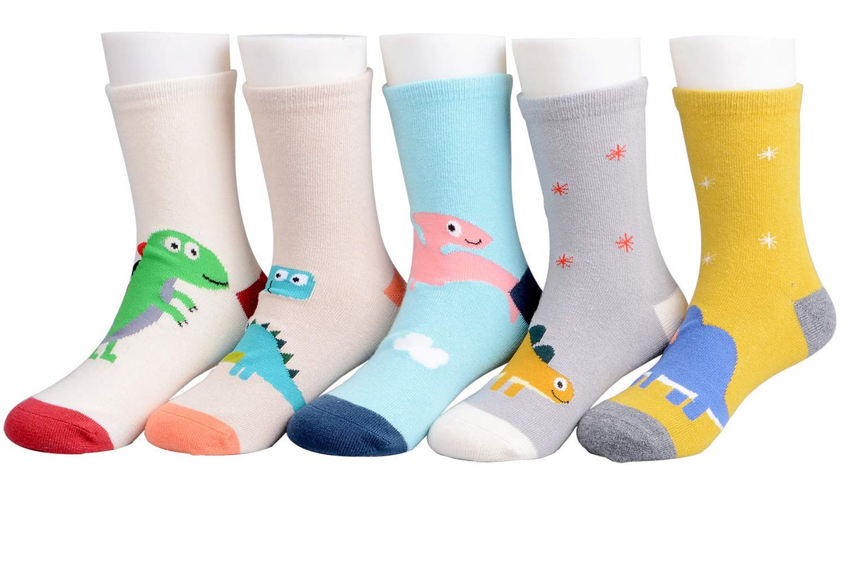 Tandi Kids Girls Cotton Cute Socks Low Cut Crew Ankle No Toe Seam Pack of 5