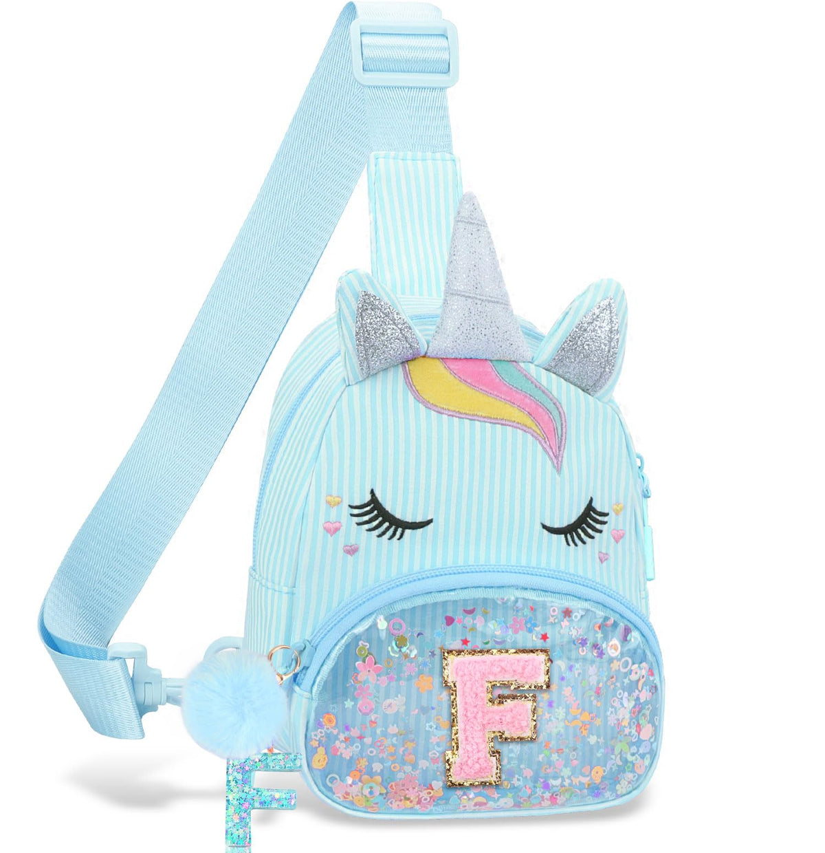 Girls Birthday Gifts for Kids - Initial Pink Small Sling Bags for Girl Fanny Pack Belt Bag for Crossbody Bags Purse for Kids Little Girl Gifts Pink A