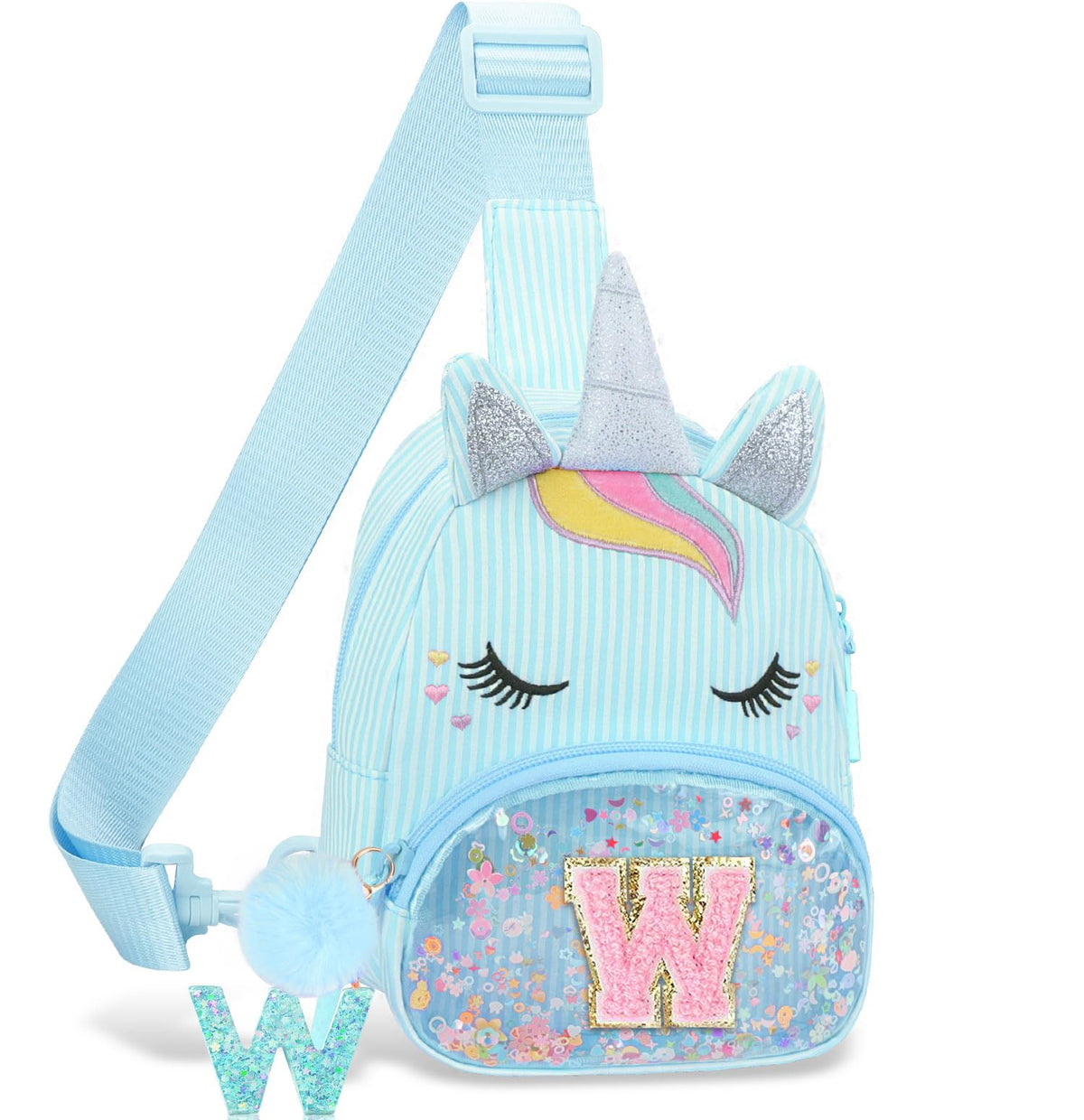 Girls Birthday Gifts for Kids - Initial Pink Small Sling Bags for Girl Fanny Pack Belt Bag for Crossbody Bags Purse for Kids Little Girl Gifts Pink A
