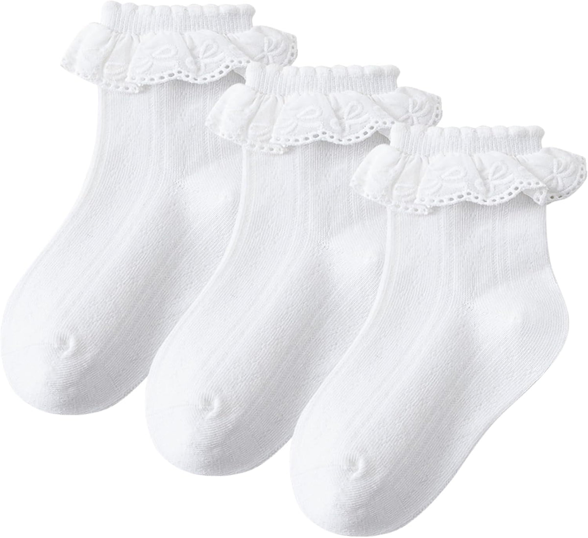 Girls Ruffle Socks White Frilly Socks for Girls Toddler Princess Dress Up