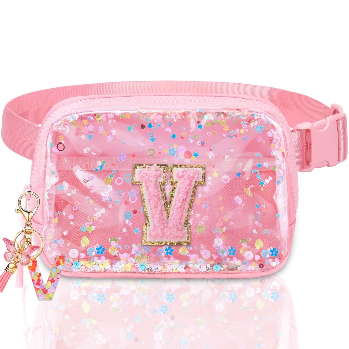 Fanny Pack for Girls Gift - Initial Letter Birthday Gifts for 4 5 6 7 8 9 Girl Crossbody Belt Bag Cute Personalized Trend Stuff Pink M